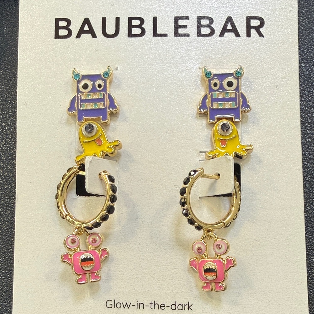 BaubleBar Monster Earrings - Purple, Yellow, Pink